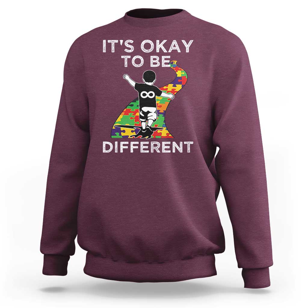 Autism Acceptance Sweatshirt It's Okay To Be Different
