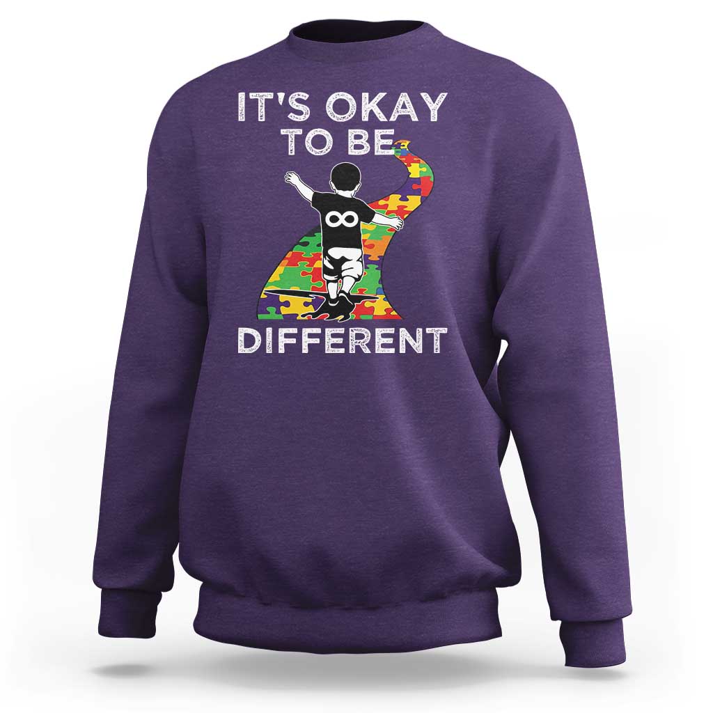 Autism Acceptance Sweatshirt It's Okay To Be Different
