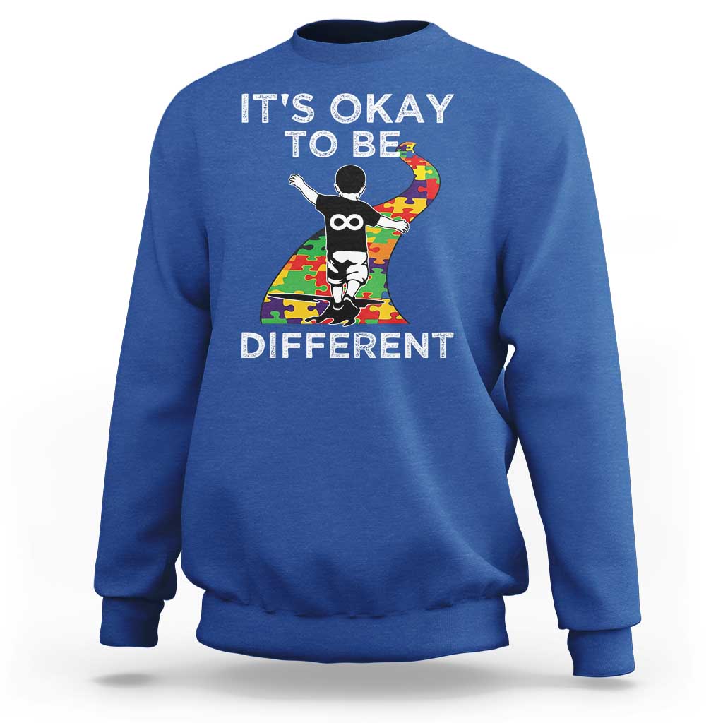 Autism Acceptance Sweatshirt It's Okay To Be Different