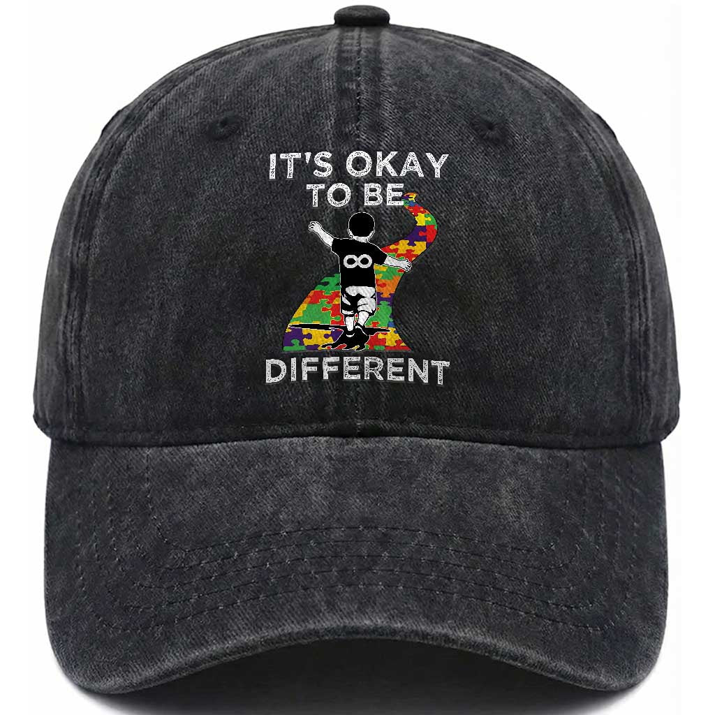 Autism Acceptance Washed Cotton Baseball Cap It's Okay To Be Different