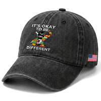 Autism Acceptance Washed Cotton Baseball Cap It's Okay To Be Different
