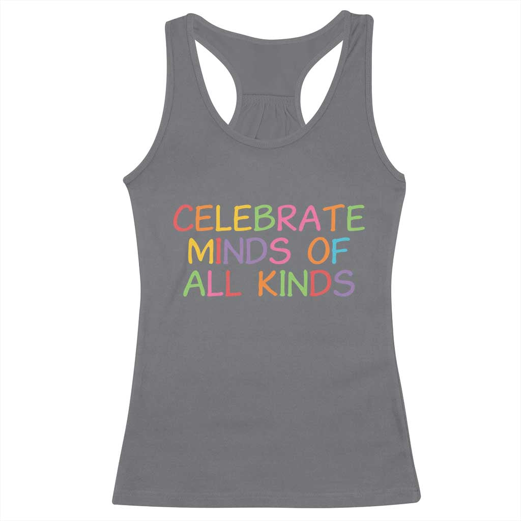 Autism Acceptance Racerback Tank Top Celebrate Minds of All Kinds