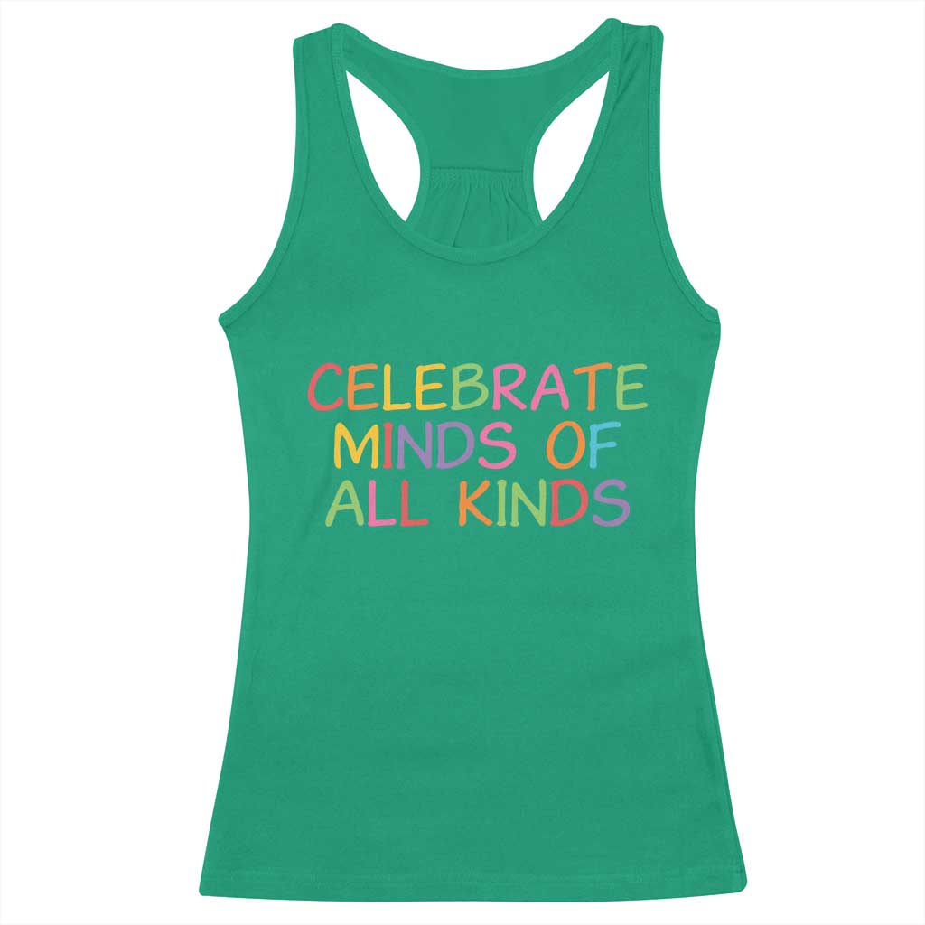 Autism Acceptance Racerback Tank Top Celebrate Minds of All Kinds