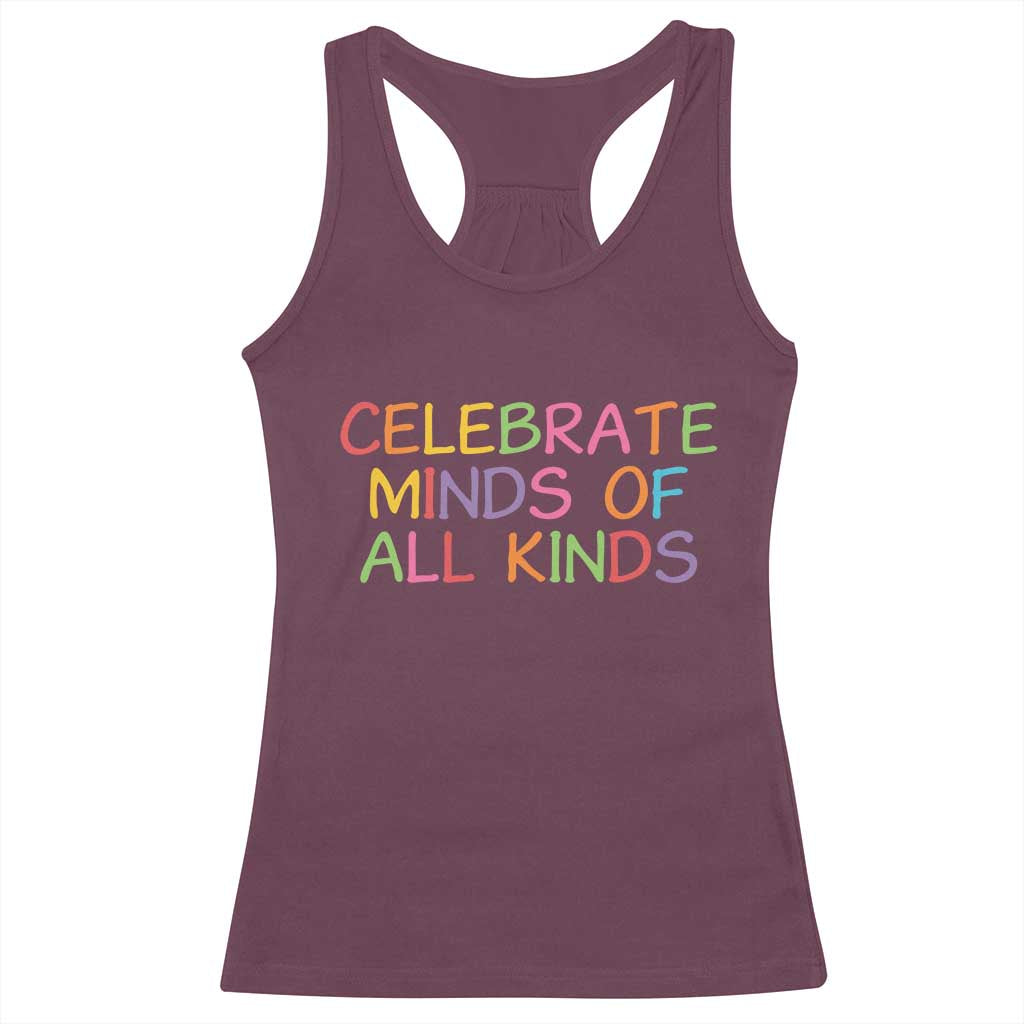 Autism Acceptance Racerback Tank Top Celebrate Minds of All Kinds