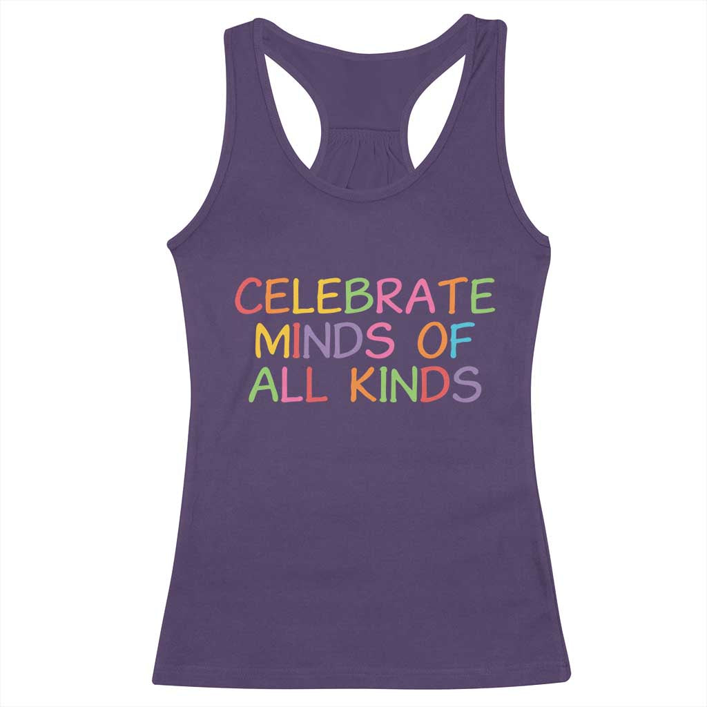 Autism Acceptance Racerback Tank Top Celebrate Minds of All Kinds