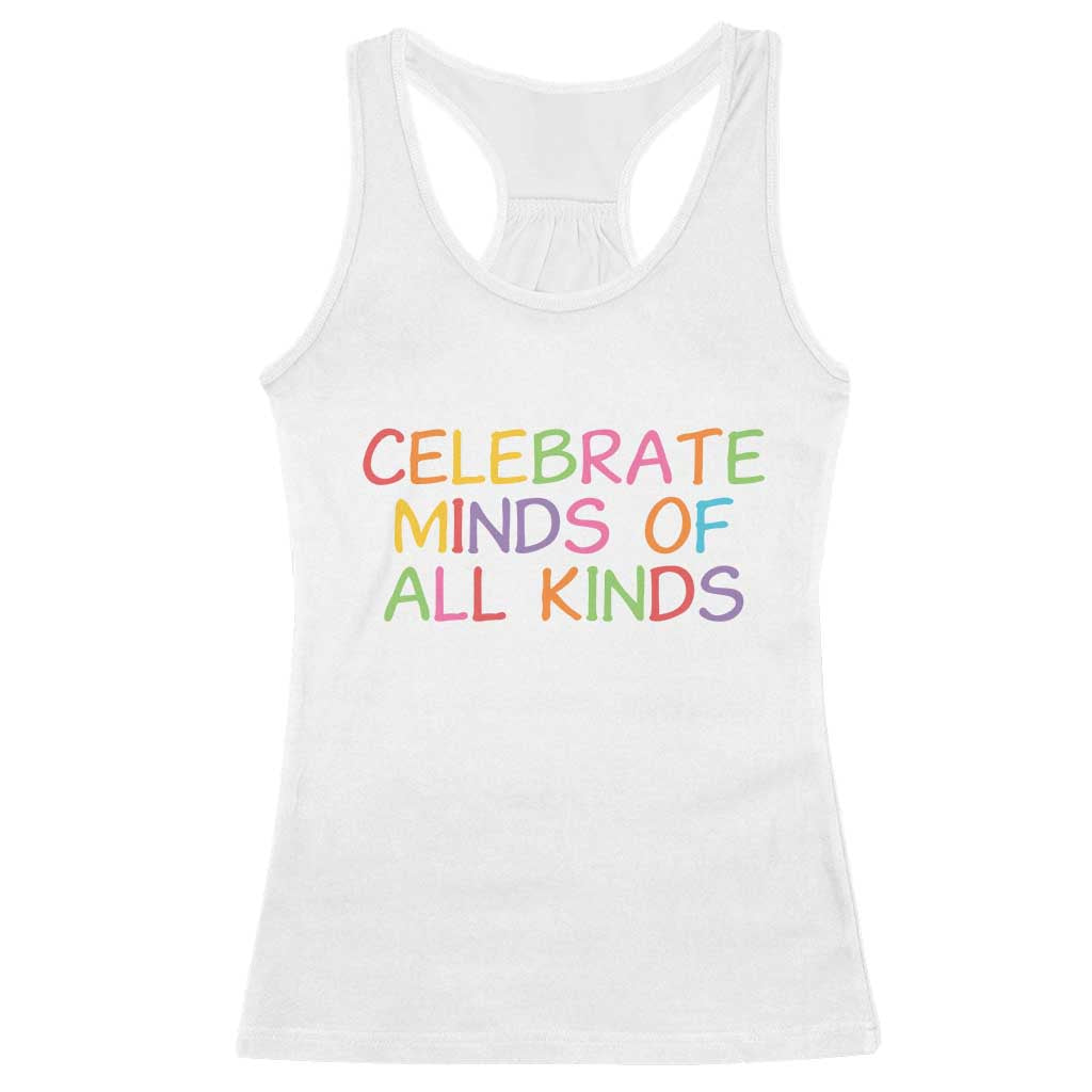 Autism Acceptance Racerback Tank Top Celebrate Minds of All Kinds
