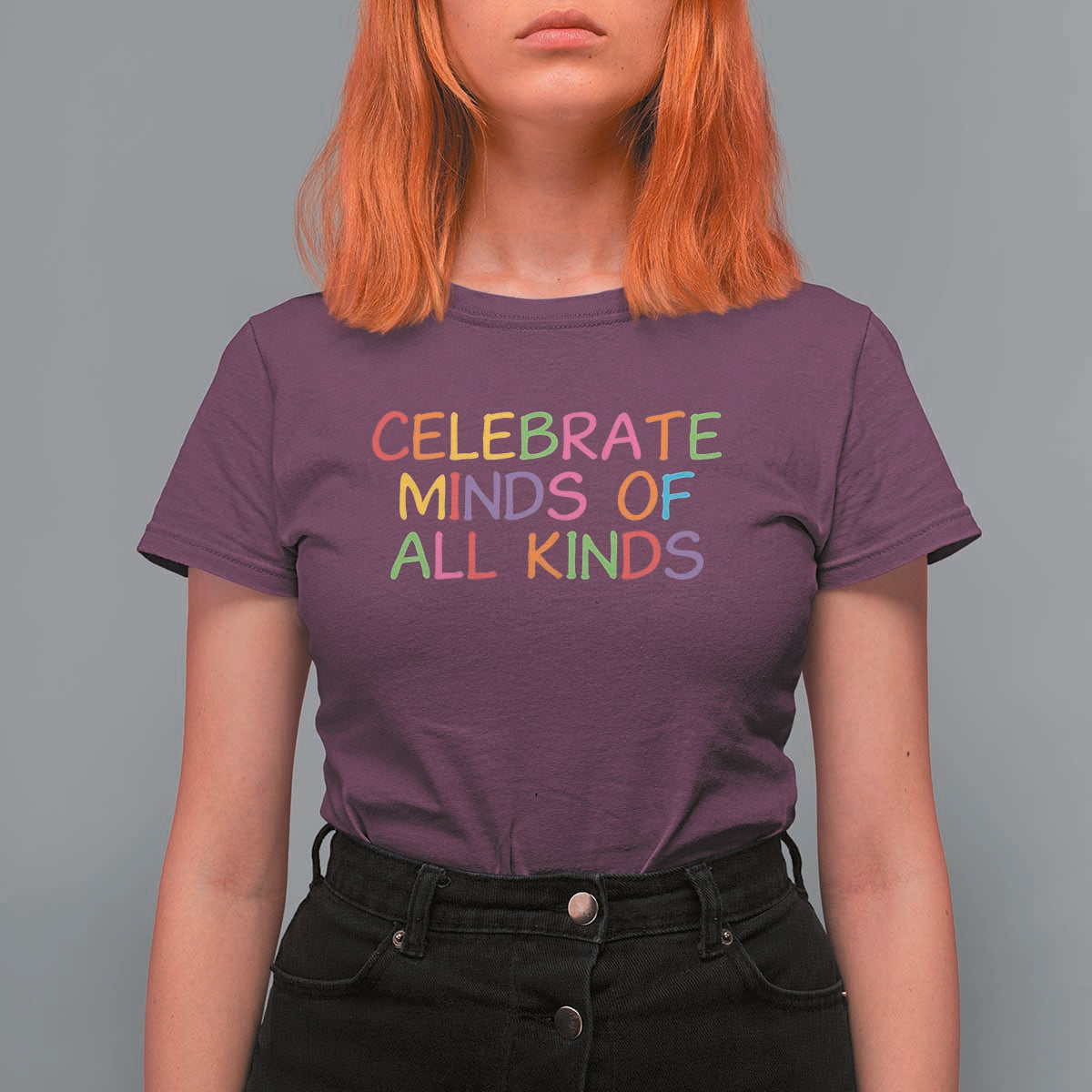 Autism Acceptance T Shirt For Women Celebrate Minds of All Kinds