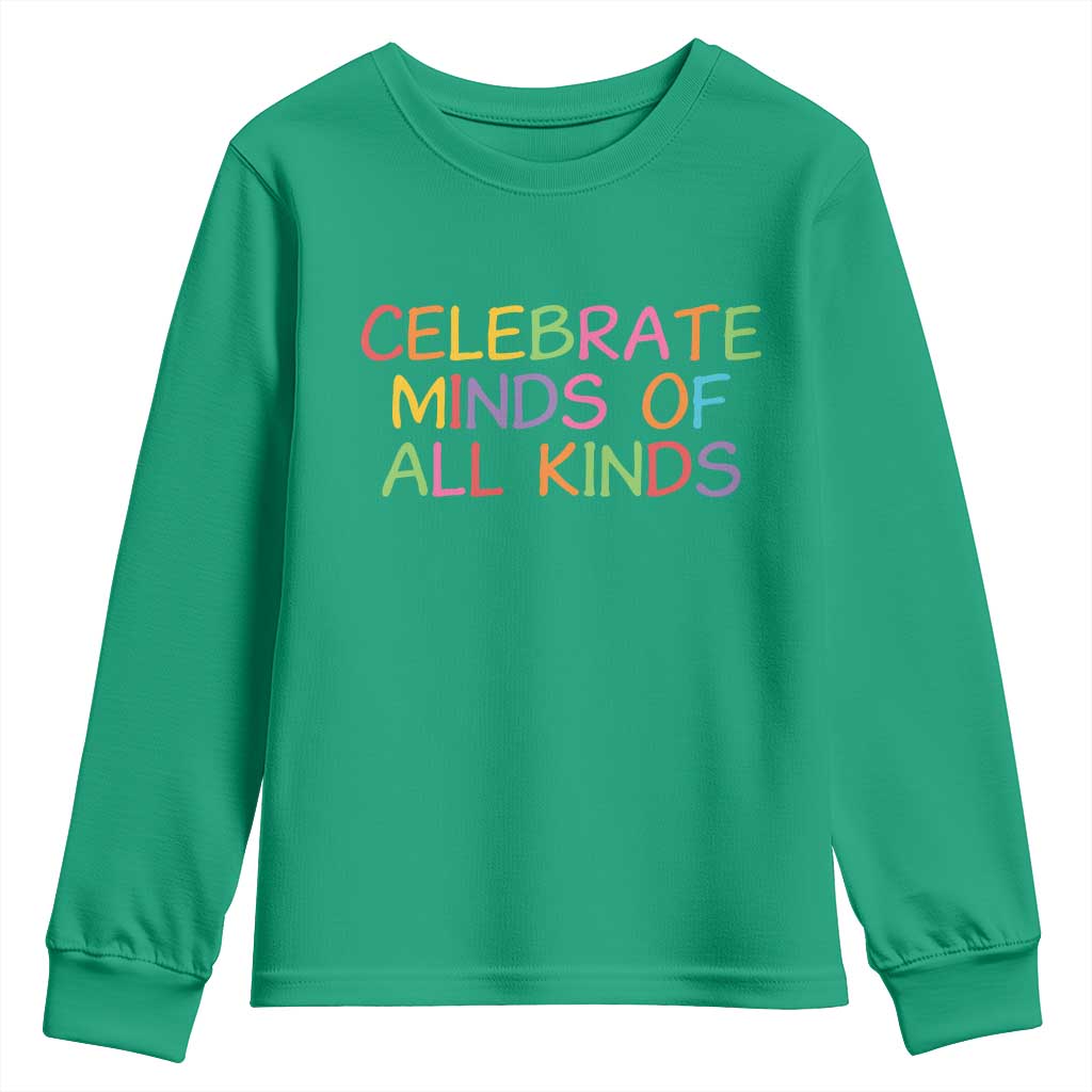 Autism Acceptance Youth Sweatshirt Celebrate Minds of All Kinds