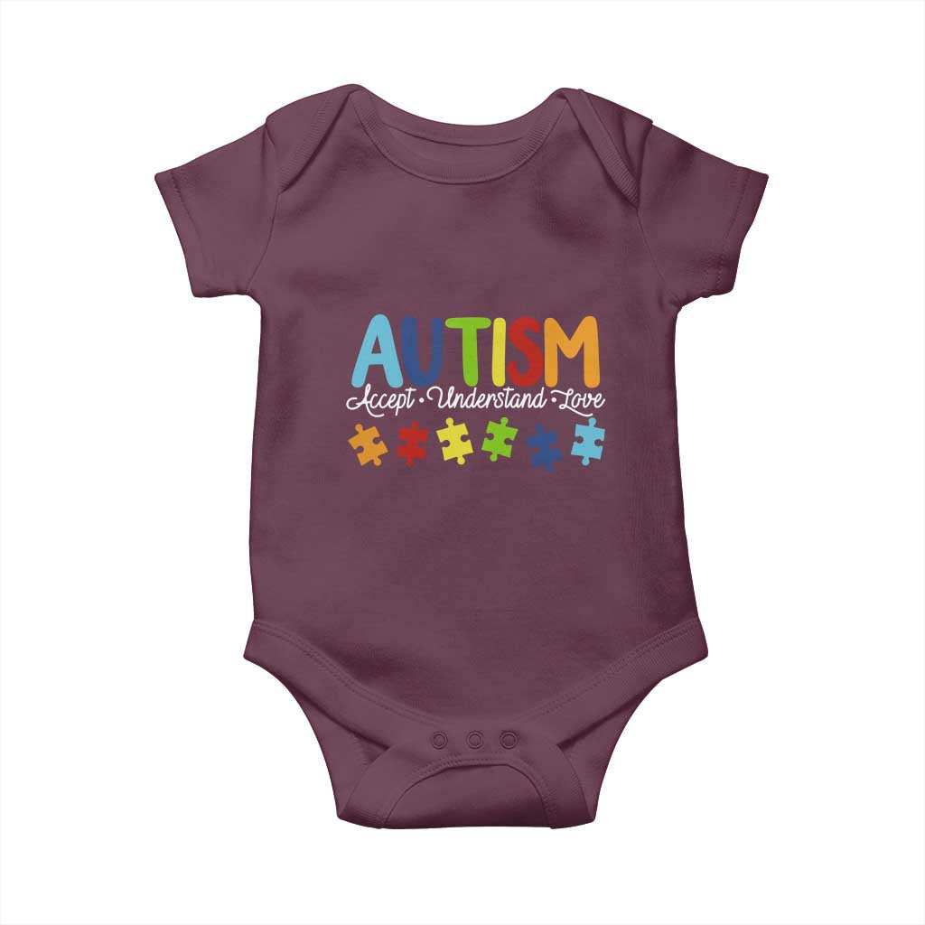 Autism Acceptance Baby Onesie Accept Understand Love Special Education Teacher Gift