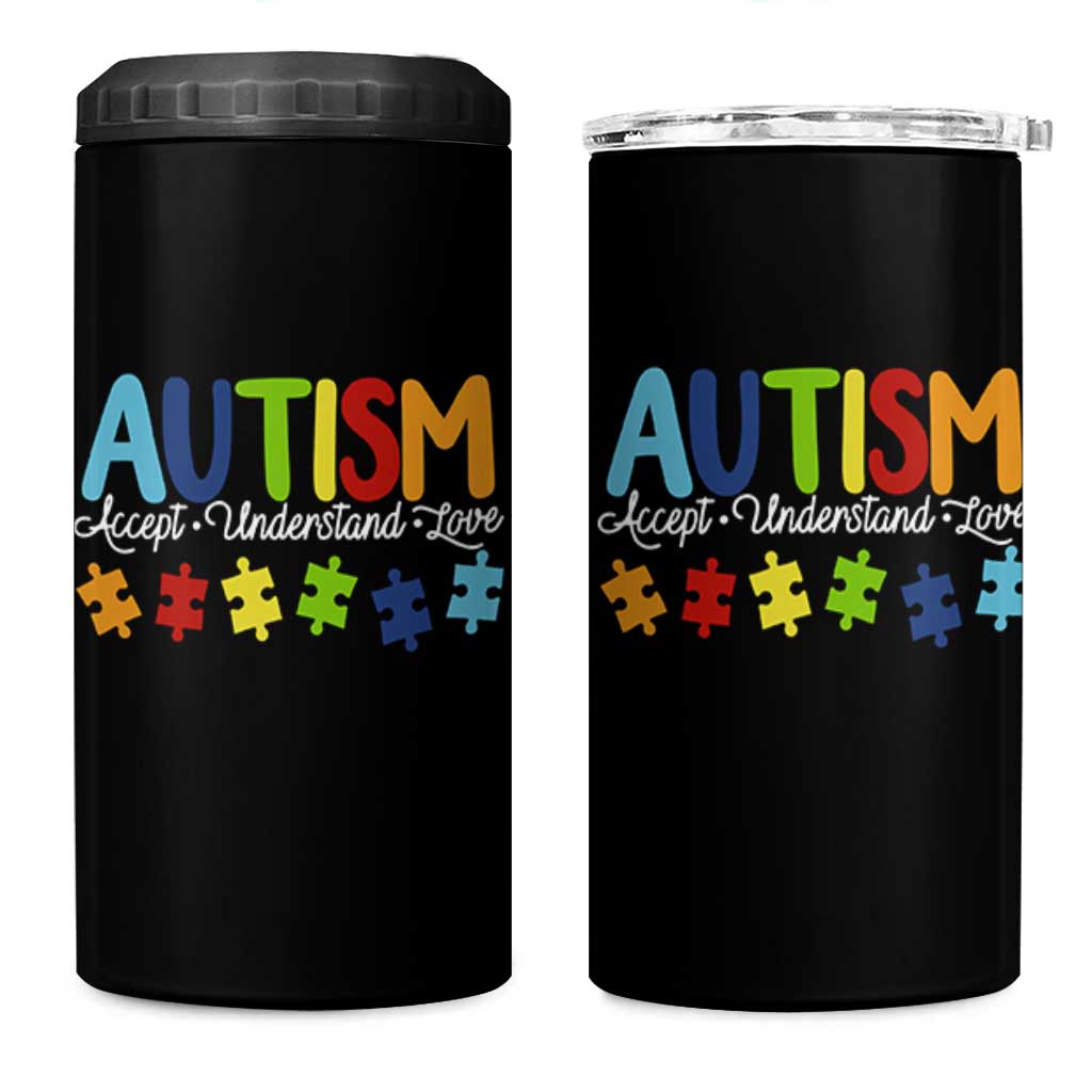 Autism Acceptance 4 in 1 Can Cooler Tumbler Accept Understand Love Special Education Teacher Gift
