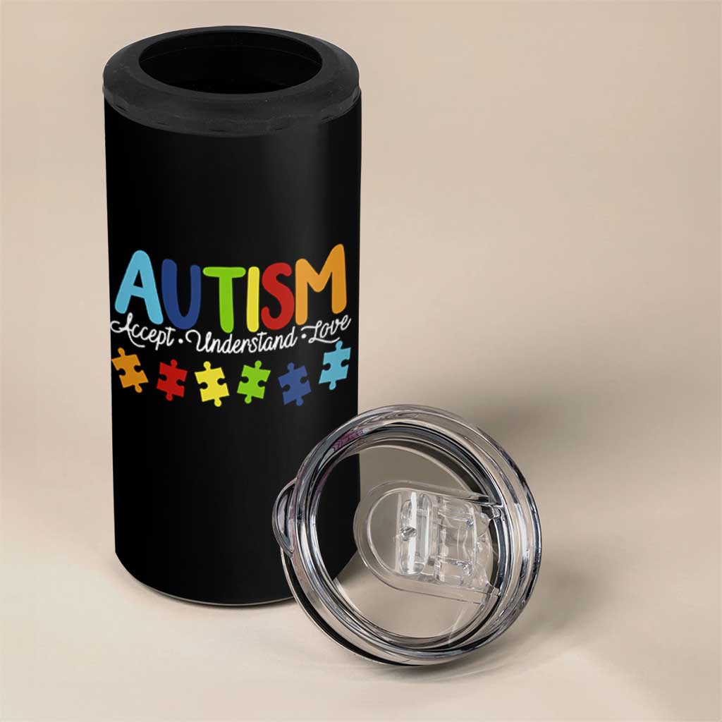 Autism Acceptance 4 in 1 Can Cooler Tumbler Accept Understand Love Special Education Teacher Gift