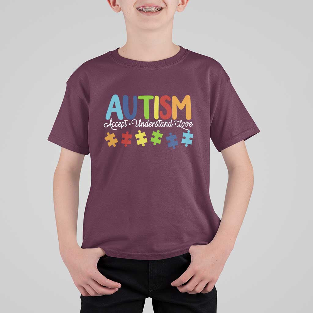 Autism Acceptance T Shirt For Kid Accept Understand Love Special Education Teacher Gift