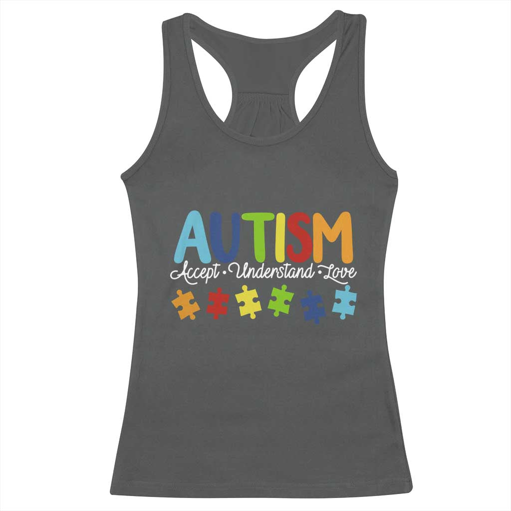 Autism Acceptance Racerback Tank Top Accept Understand Love Special Education Teacher Gift