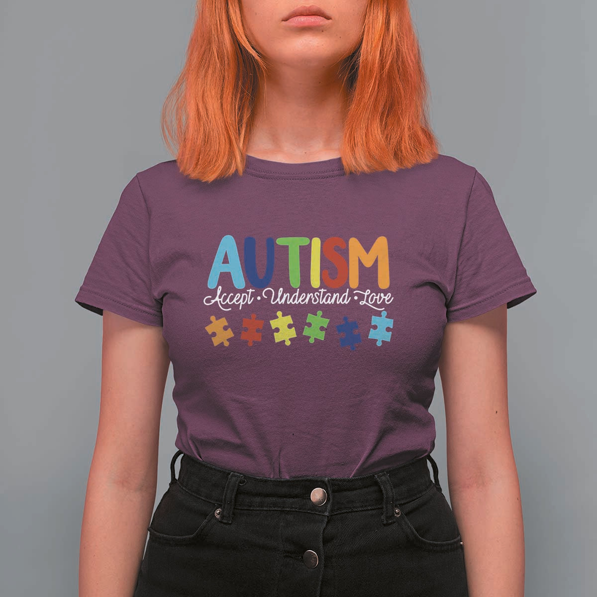 Autism Acceptance T Shirt For Women Accept Understand Love Special Education Teacher Gift