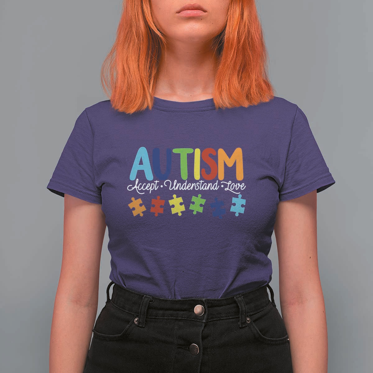 Autism Acceptance T Shirt For Women Accept Understand Love Special Education Teacher Gift
