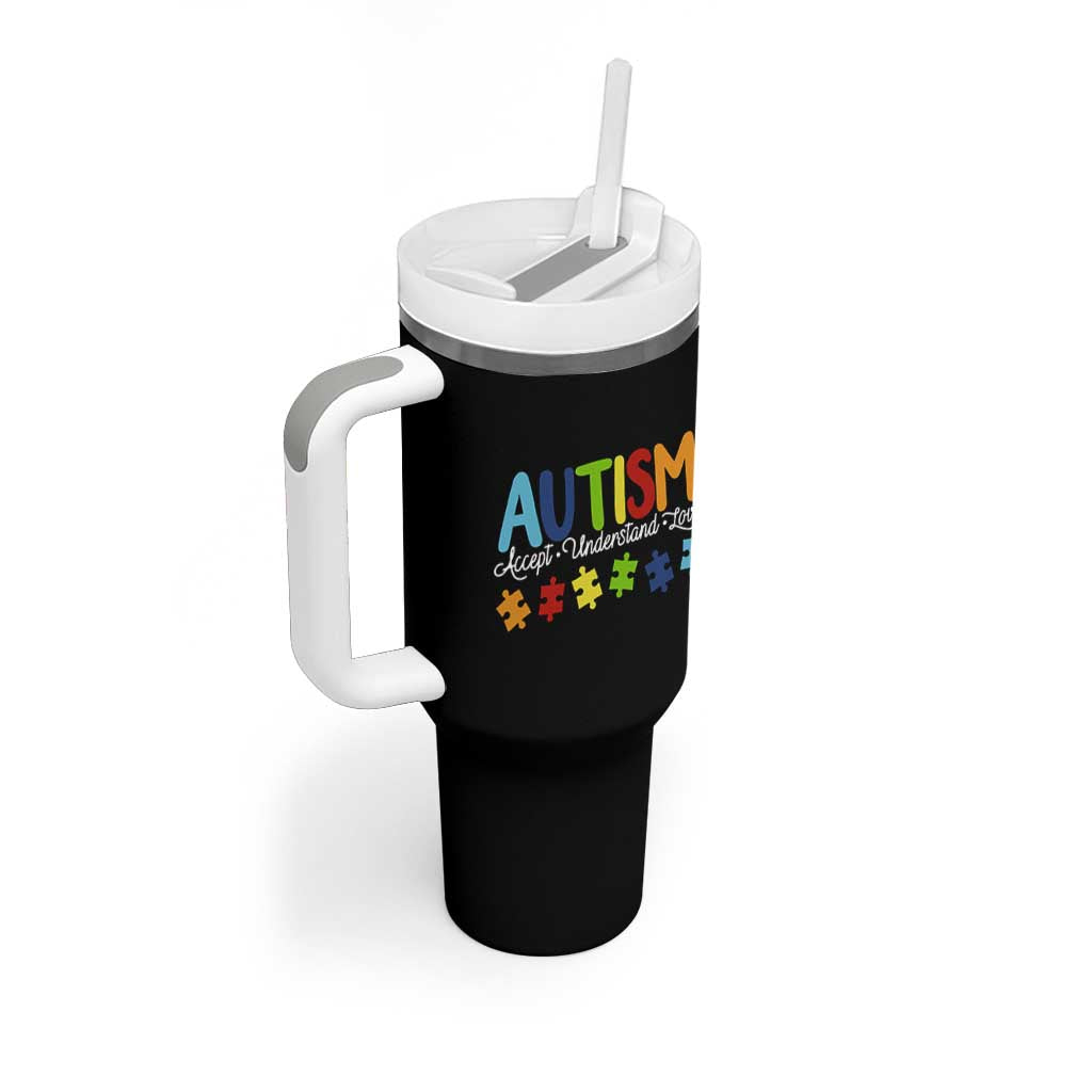 Autism Acceptance Tumbler With Handle Accept Understand Love Special Education Teacher Gift