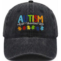 Autism Acceptance Washed Cotton Baseball Cap Accept Understand Love Special Education Teacher Gift