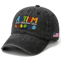 Autism Acceptance Washed Cotton Baseball Cap Accept Understand Love Special Education Teacher Gift
