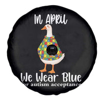 Funny Silly Goose Neurodivergent Support Spare Tire Cover In April We Wear Blue For Autism Acceptance