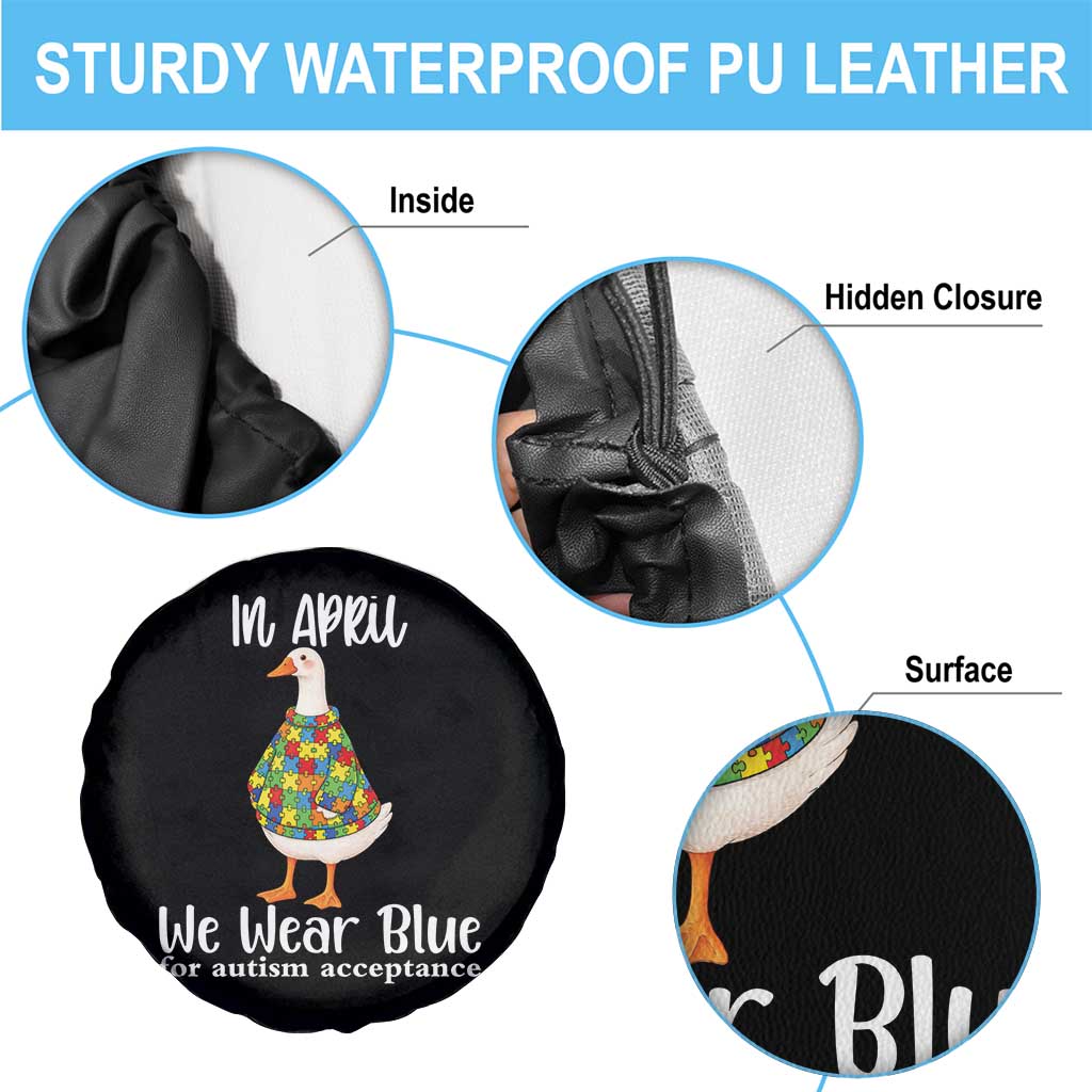 Funny Silly Goose Neurodivergent Support Spare Tire Cover In April We Wear Blue For Autism Acceptance
