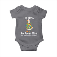 Funny Silly Goose Neurodivergent Support Baby Onesie In April We Wear Blue For Autism Acceptance