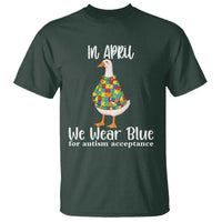 Funny Silly Goose Neurodivergent Support T Shirt In April We Wear Blue For Autism Acceptance