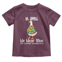 Funny Silly Goose Neurodivergent Support Toddler T Shirt In April We Wear Blue For Autism Acceptance