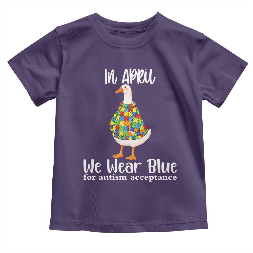 Funny Silly Goose Neurodivergent Support Toddler T Shirt In April We Wear Blue For Autism Acceptance