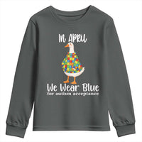 Funny Silly Goose Neurodivergent Support Youth Sweatshirt In April We Wear Blue For Autism Acceptance