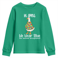 Funny Silly Goose Neurodivergent Support Youth Sweatshirt In April We Wear Blue For Autism Acceptance