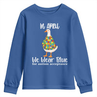 Funny Silly Goose Neurodivergent Support Youth Sweatshirt In April We Wear Blue For Autism Acceptance