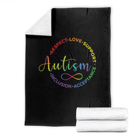 Autism Acceptance Throw Blanket Respect Love Support Autism Awareness Month