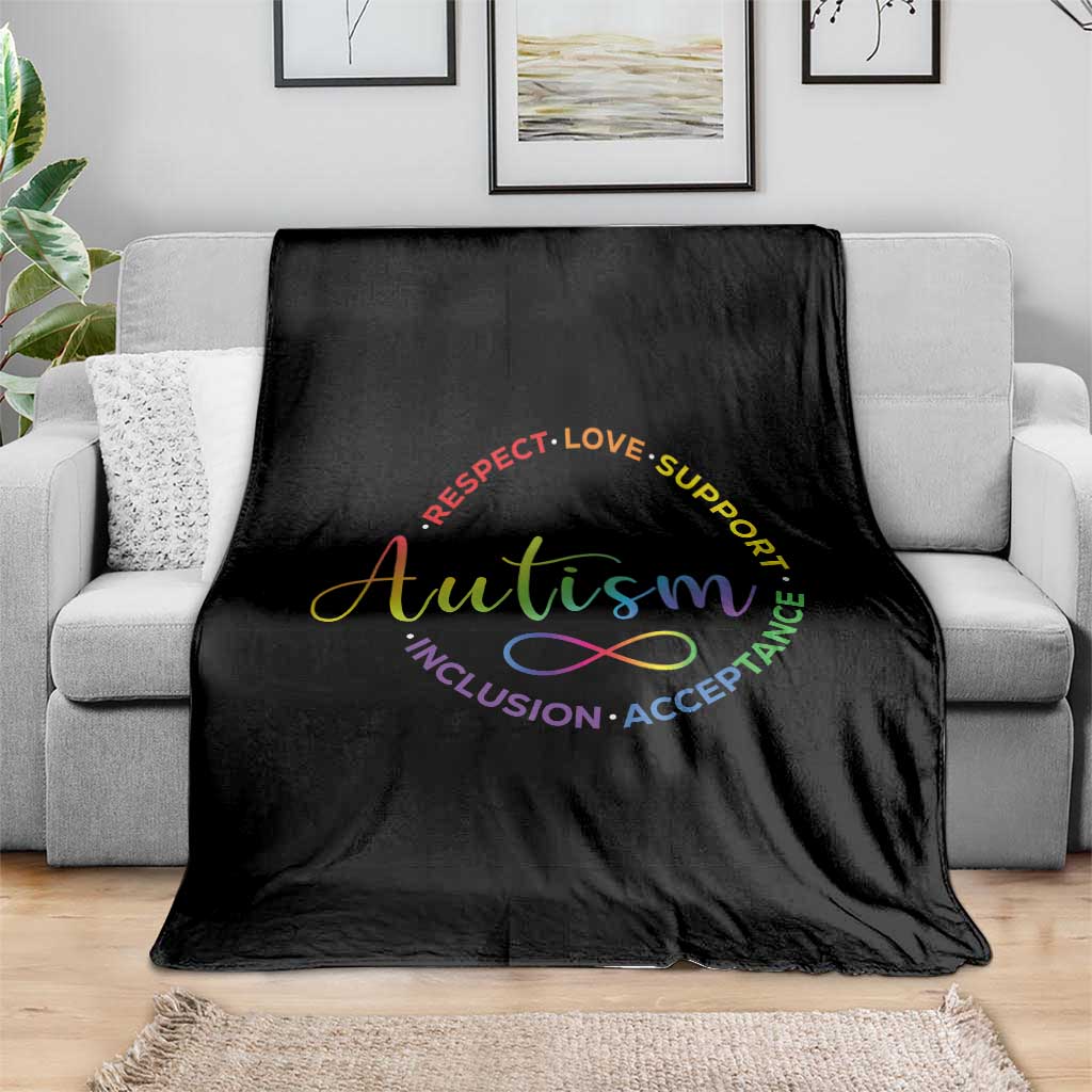 Autism Acceptance Throw Blanket Respect Love Support Autism Awareness Month