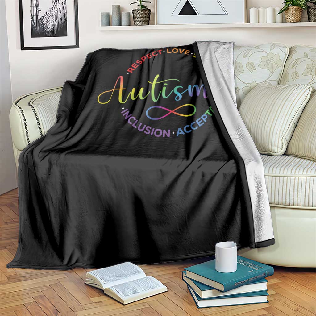 Autism Acceptance Throw Blanket Respect Love Support Autism Awareness Month