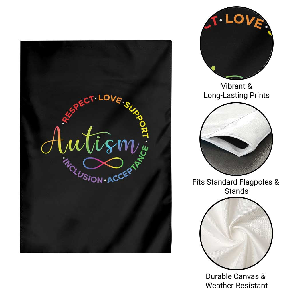 Autism Acceptance Garden Flag Respect Love Support Autism Awareness Month
