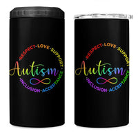Autism Acceptance 4 in 1 Can Cooler Tumbler Respect Love Support Autism Awareness Month