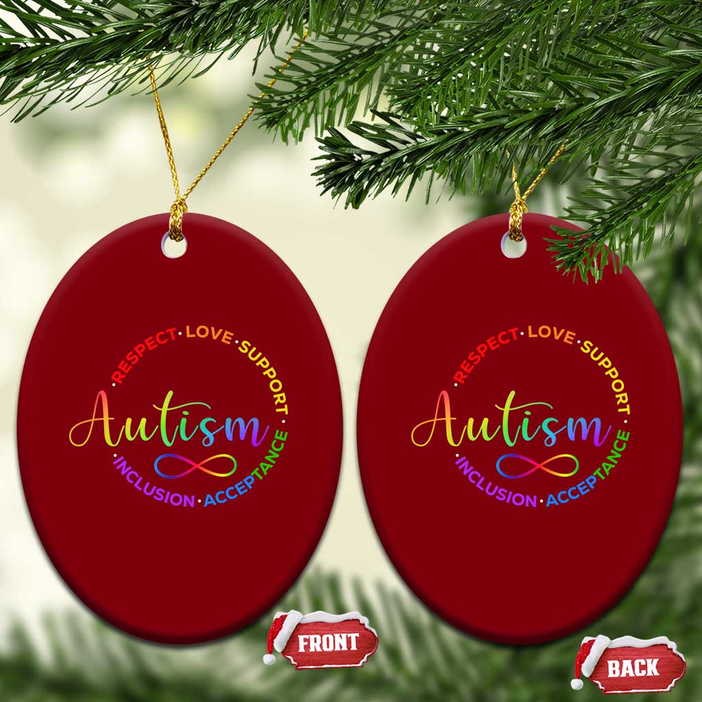 Autism Acceptance Ceramic Ornament Respect Love Support Autism Awareness Month