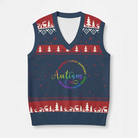 Autism Acceptance V-Neck Knit Sweater Vest Respect Love Support Autism Awareness Month