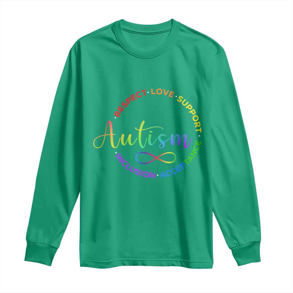 Autism Acceptance Long Sleeve Shirt Respect Love Support Autism Awareness Month