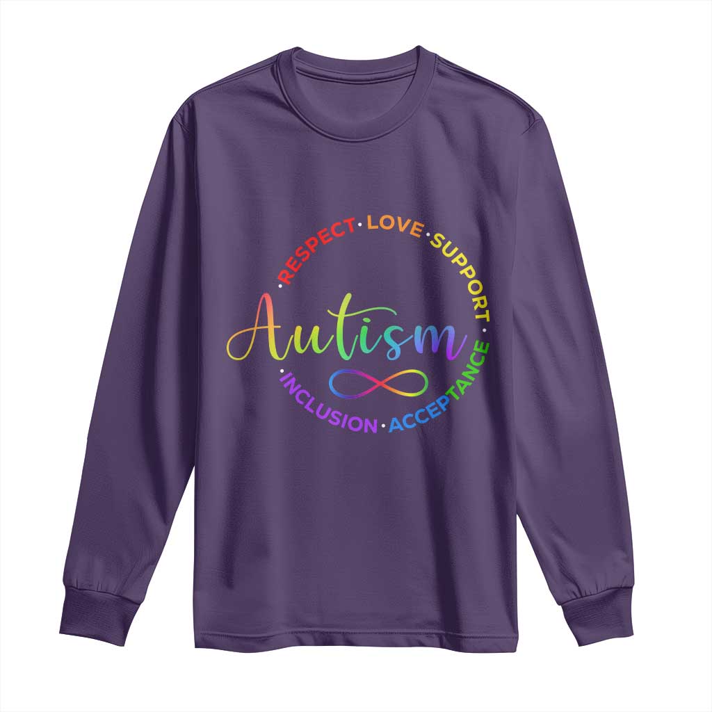 Autism Acceptance Long Sleeve Shirt Respect Love Support Autism Awareness Month