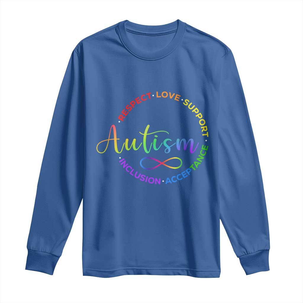 Autism Acceptance Long Sleeve Shirt Respect Love Support Autism Awareness Month