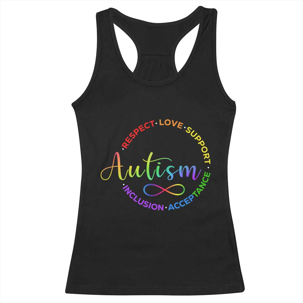 Autism Acceptance Racerback Tank Top Respect Love Support Autism Awareness Month