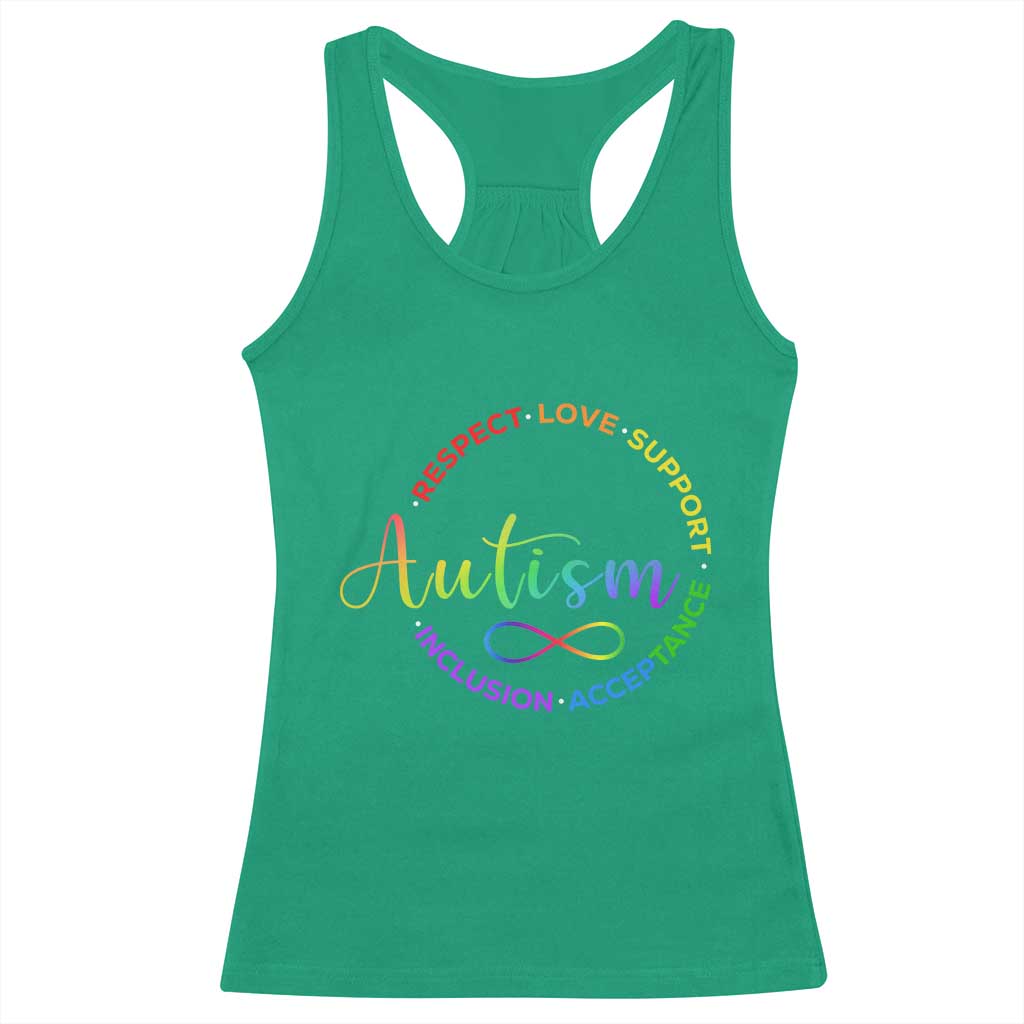Autism Acceptance Racerback Tank Top Respect Love Support Autism Awareness Month