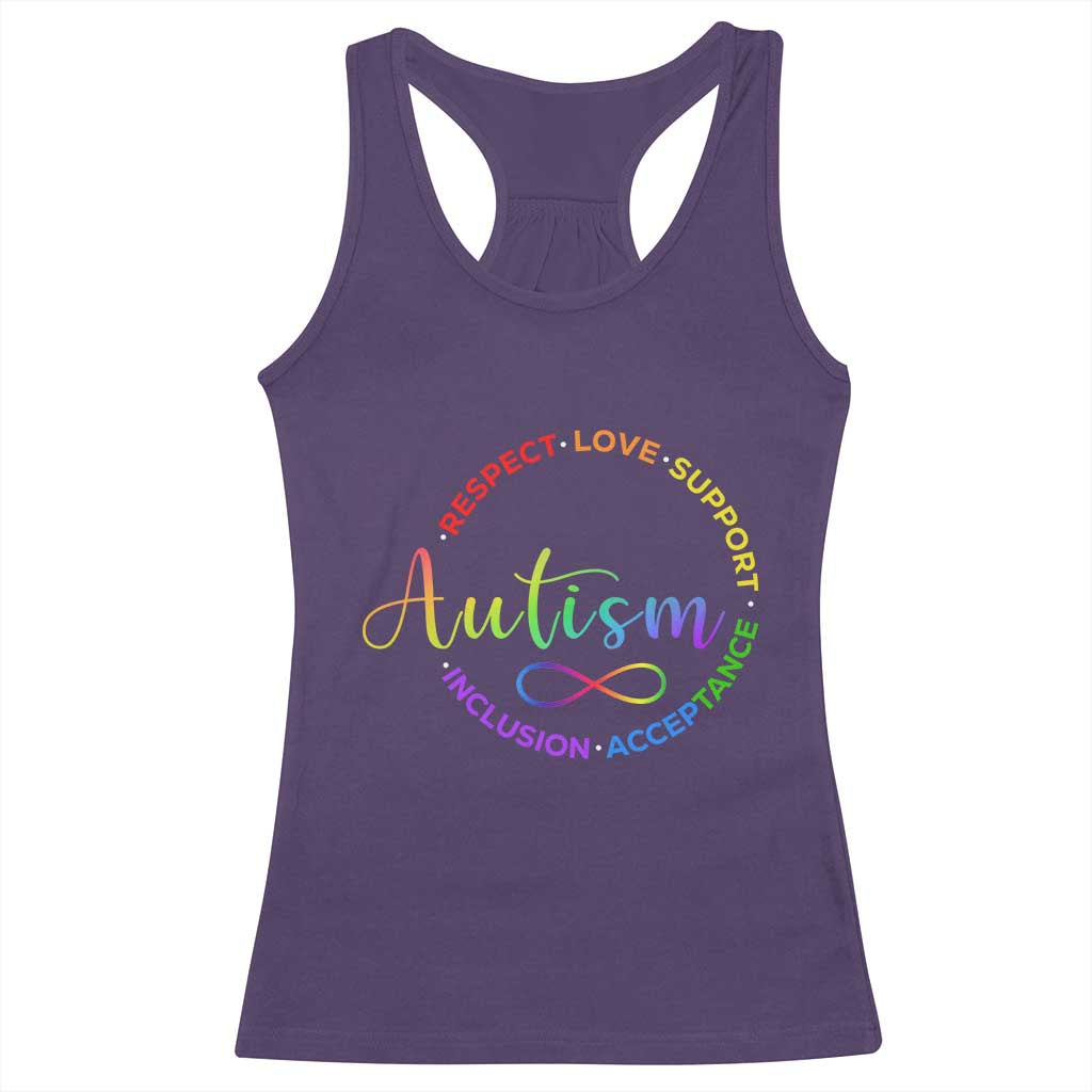 Autism Acceptance Racerback Tank Top Respect Love Support Autism Awareness Month