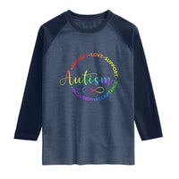Autism Acceptance Raglan Shirt Respect Love Support Autism Awareness Month