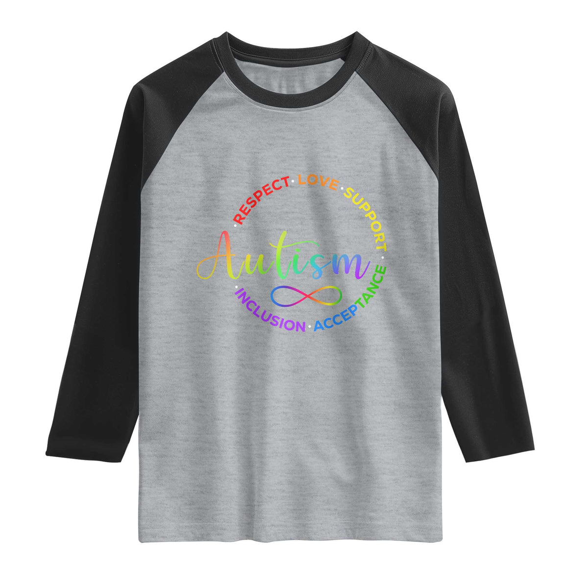 Autism Acceptance Raglan Shirt Respect Love Support Autism Awareness Month