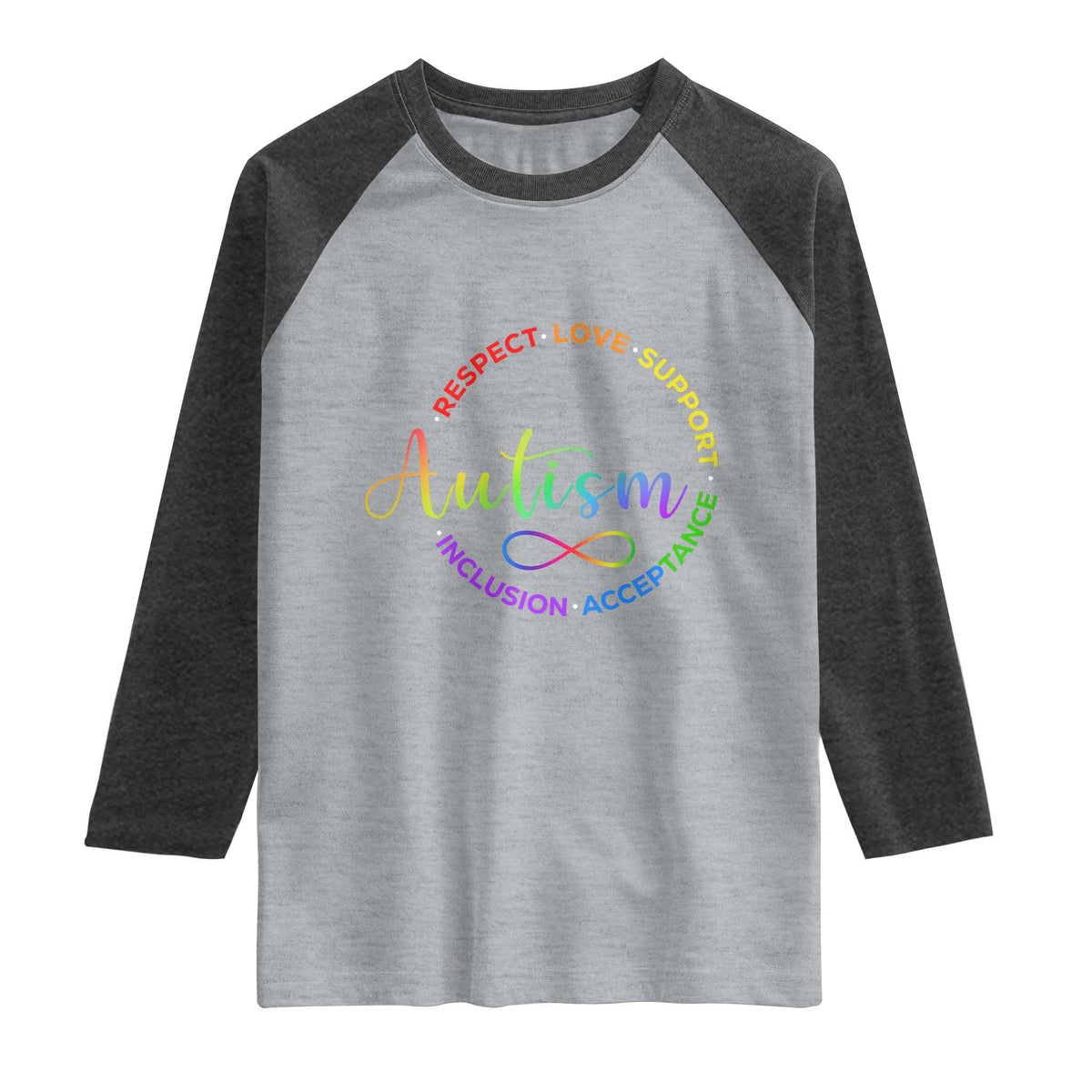 Autism Acceptance Raglan Shirt Respect Love Support Autism Awareness Month