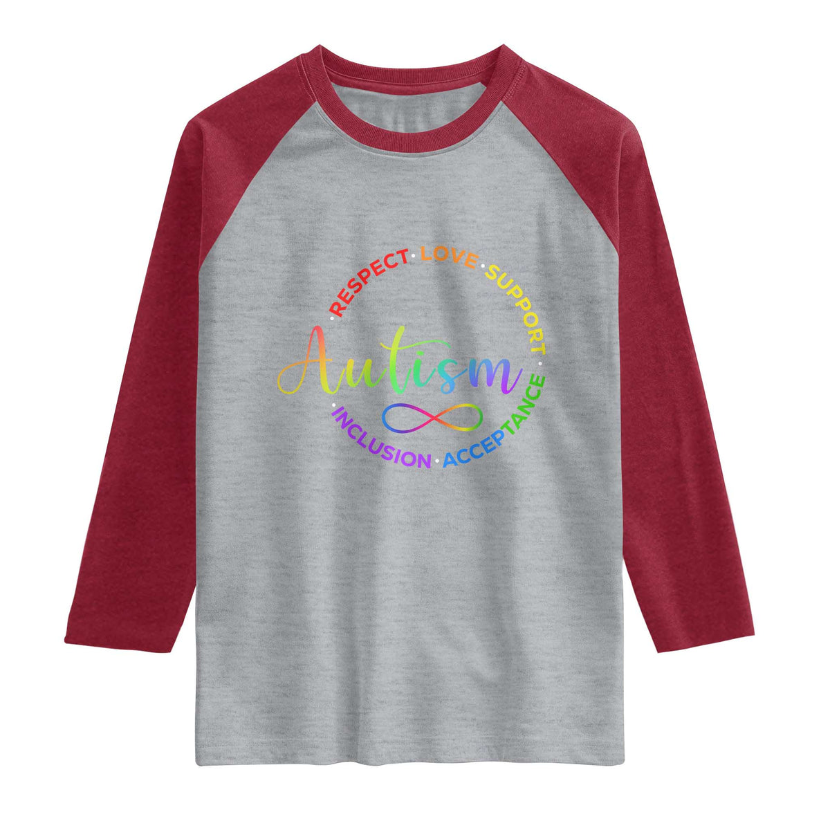 Autism Acceptance Raglan Shirt Respect Love Support Autism Awareness Month