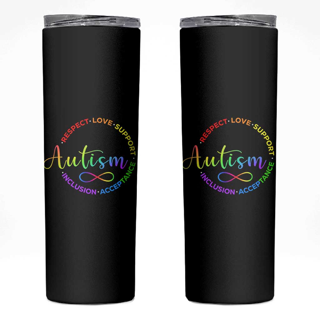 Autism Acceptance Skinny Tumbler Respect Love Support Autism Awareness Month