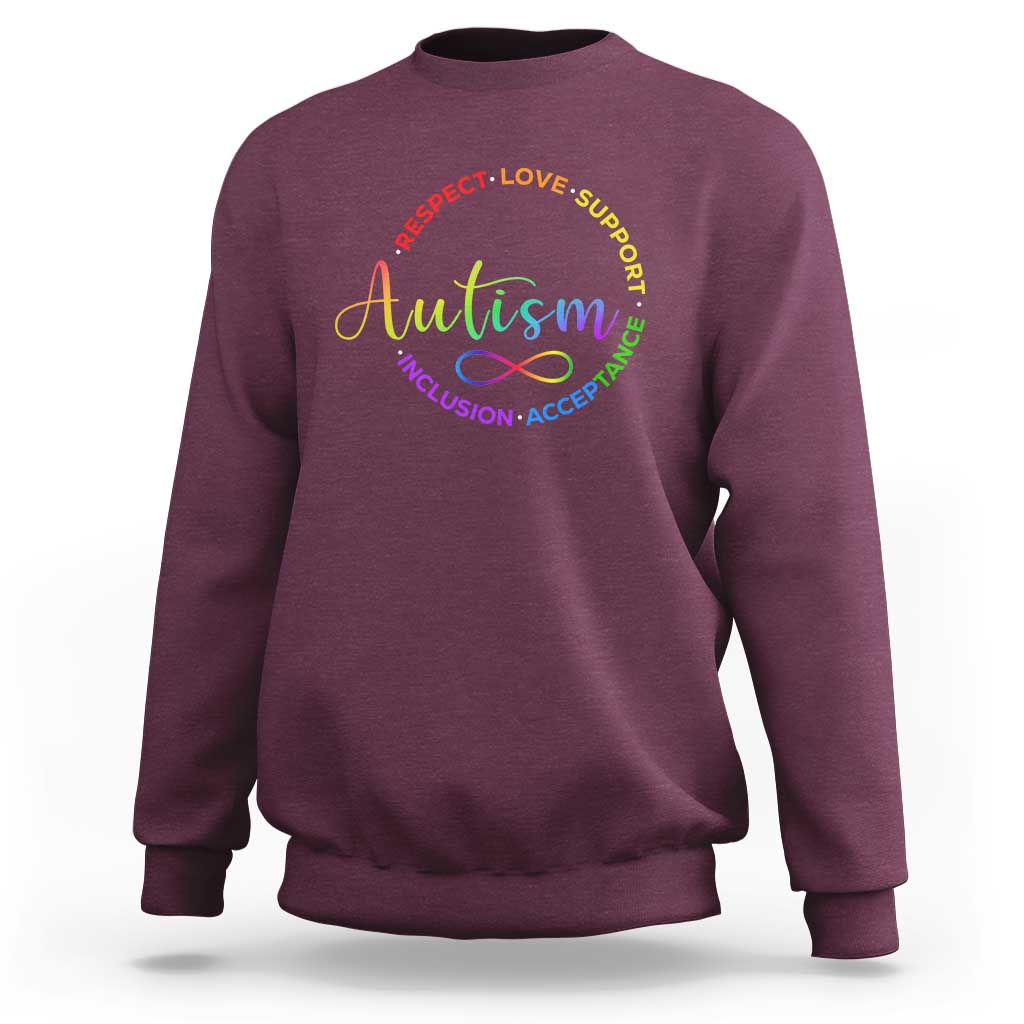 Autism Acceptance Sweatshirt Respect Love Support Autism Awareness Month